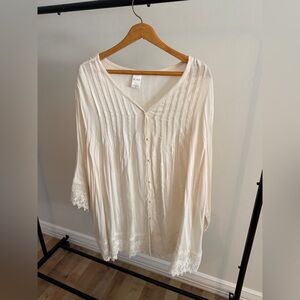 Blair Cream Button-Down Blouse